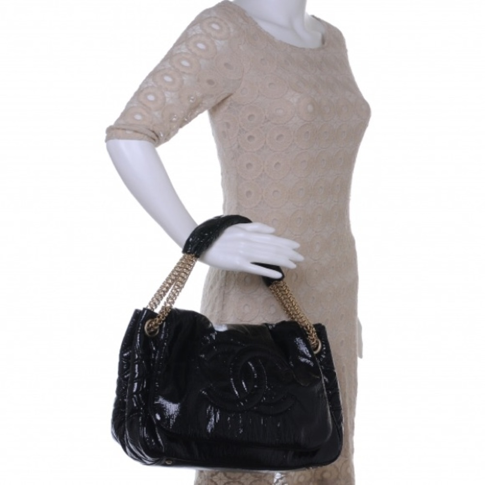 2009 CHANEL Black Rock & Chain XL Cabas Tote EUC - Picture 3 of 16